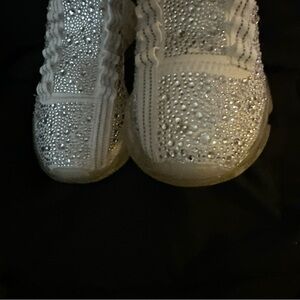 Steve Madden White Rhinestone Sneakers